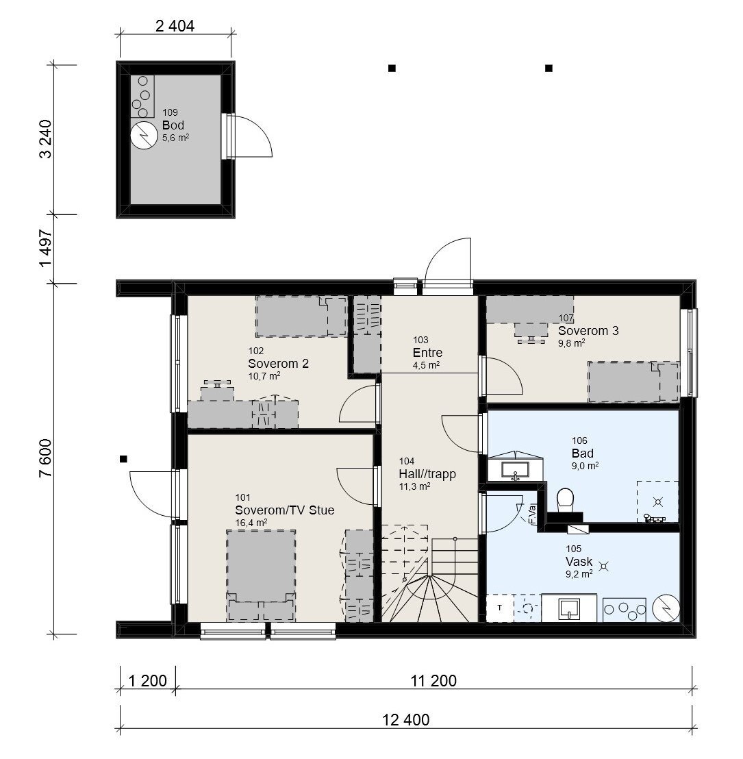 Plan 1. etasje — Holan